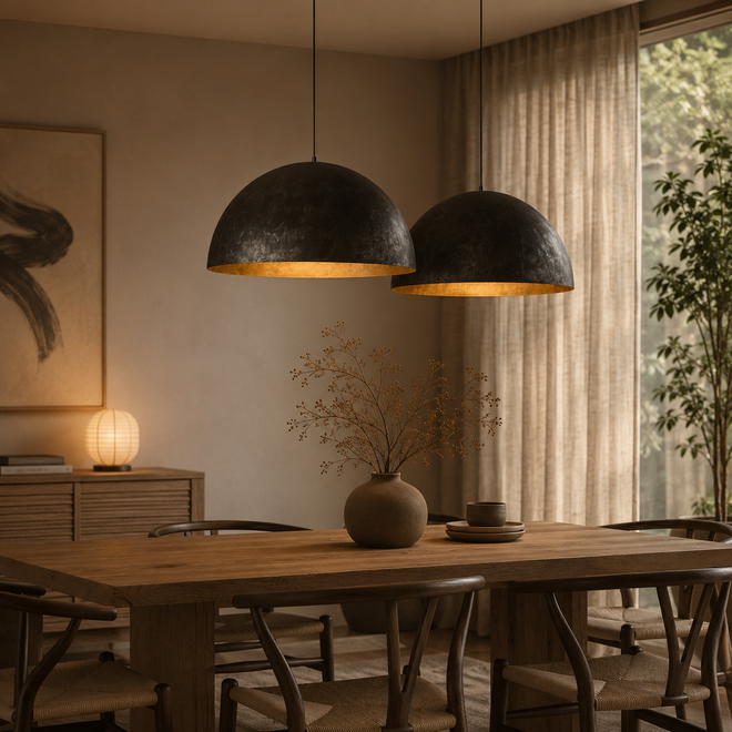 Hanglamp 2x Ø60 Dome / Charcoal