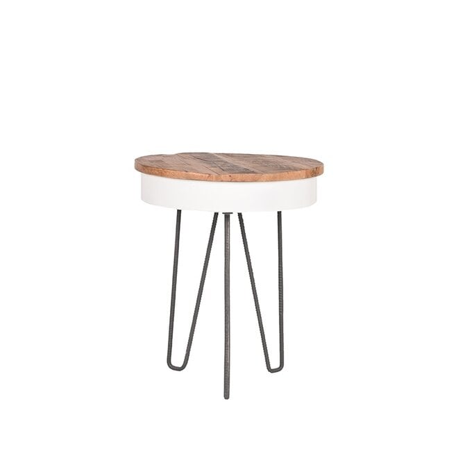 LABEL51 Bijzettafels Saria - Wit - Metaal - 44 cm - Rond