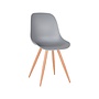 LABEL51 Eetkamerstoelen Rimini - Grijs - PP - Naturel Houtlook Frame