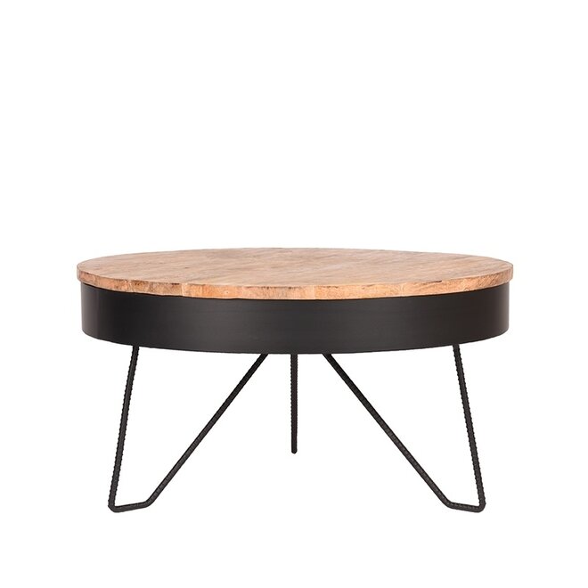 LABEL51 Salontafel Saran - Zwart - Metaal - 80 cm - Rond