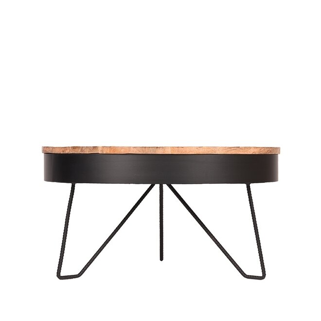 LABEL51 Salontafel Saran - Zwart - Metaal - 80 cm - Rond