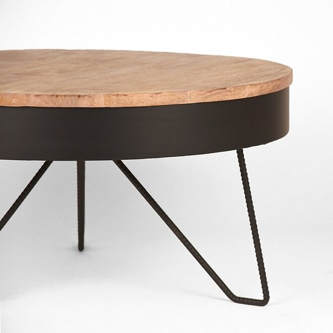 LABEL51 Salontafels Saran - Zwart - Metaal - 80 cm - Rond