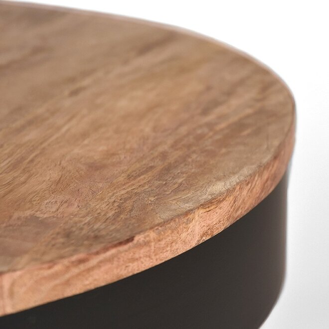 LABEL51 Salontafel Saran - Zwart - Metaal - 80 cm - Rond