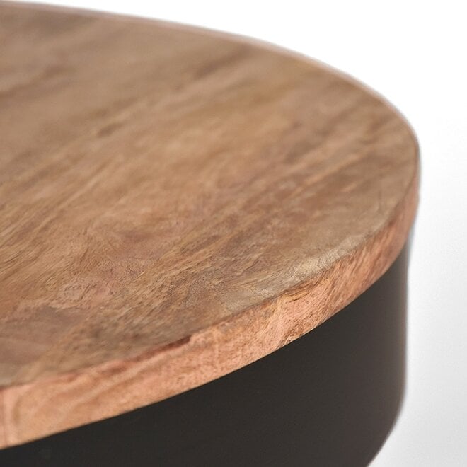 LABEL51 Salontafels Saran - Zwart - Metaal - 80 cm - Rond