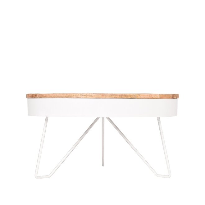 LABEL51 Salontafel Saran - Wit - Metaal - 80 cm - Rond
