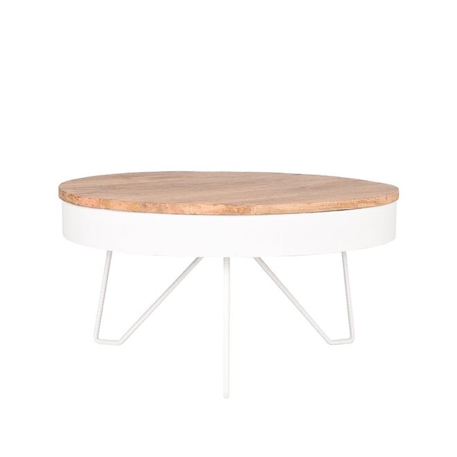 LABEL51 Salontafels Saran - Wit - Metaal - 80 cm - Rond