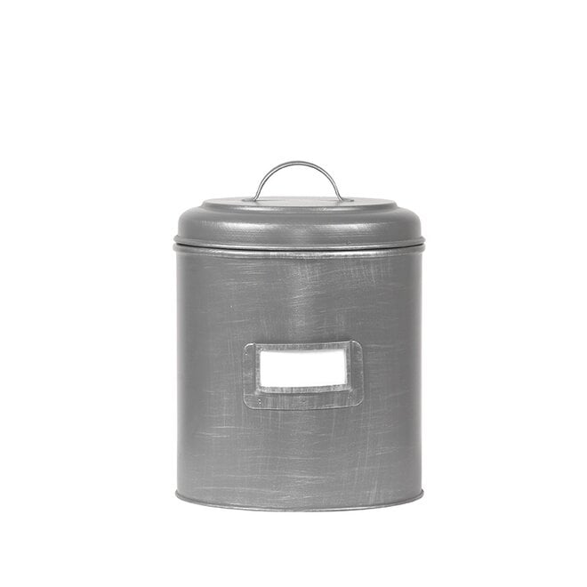 LABEL51 Opbergdozen en manden Opbergblik - Antiek Grijs - Metaal - L