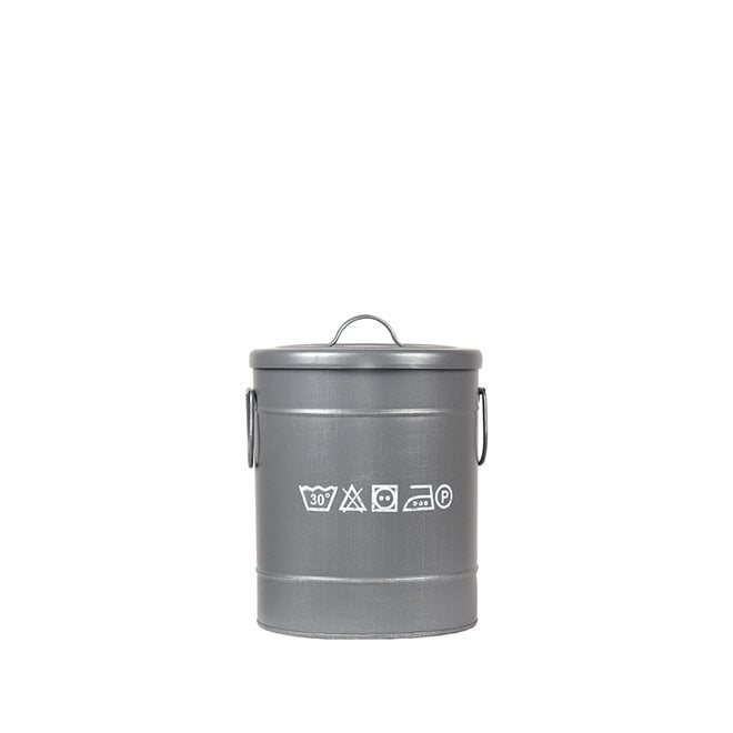 LABEL51 Opbergdozen en manden Wasmand - Antiek Grijs - Metaal - S
