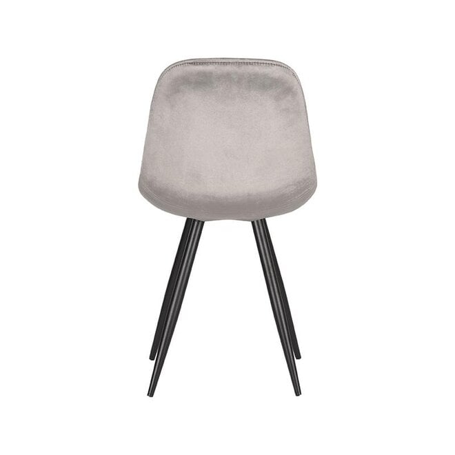 LABEL51 Eetkamerstoelen Capri - Grijs - Velvet - Zwart Metalen Frame