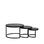 LABEL51 Salontafels Set Triplet - Zwart - Mangohout - 60 cm - Rond