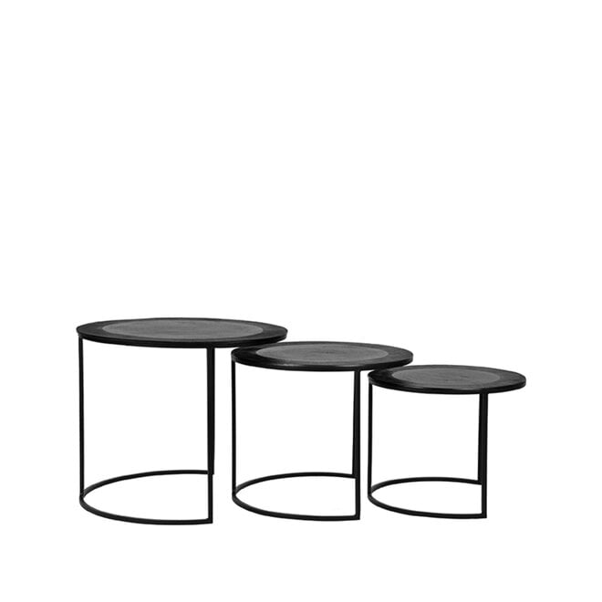LABEL51 Salontafels Set Tres - Zwart - Metaal - 55 cm