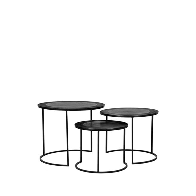 LABEL51 Salontafels Set Tres - Zwart - Metaal - 55 cm