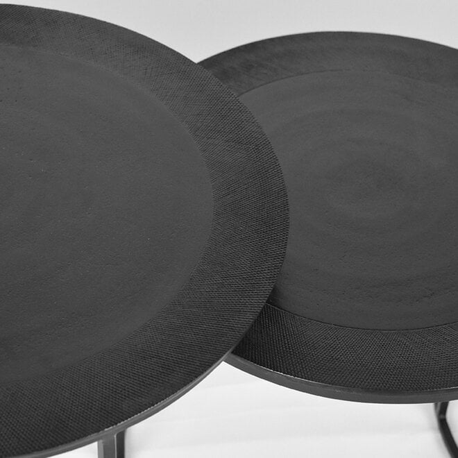 LABEL51 Salontafels Set Tres - Zwart - Metaal - 55 cm