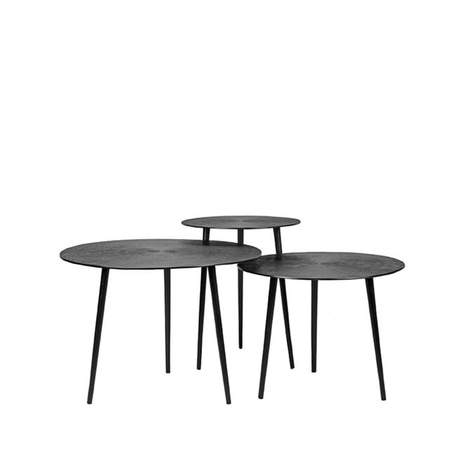 LABEL51 Salontafels Set Nobby - Zwart - Metaal - 60 cm - Rond