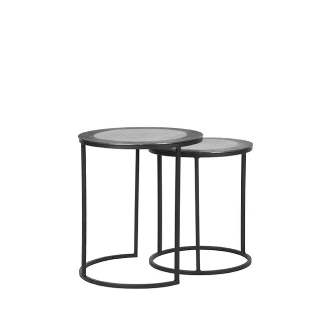LABEL51 Salontafels Set Pair - Antiek Ash - Metaal - 40 cm