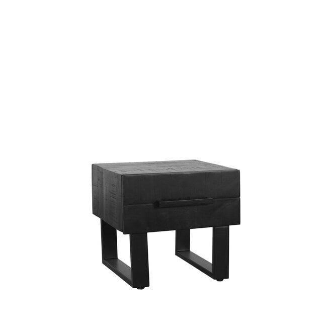 LABEL51 Salontafels Santos - Zwart - Mangohout - 50 cm