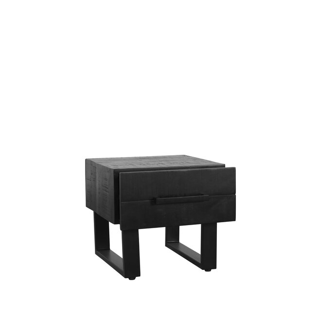 LABEL51 Salontafels Santos - Zwart - Mangohout - 50 cm