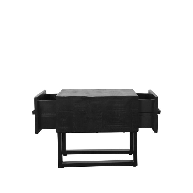 LABEL51 Salontafels Santos - Zwart - Mangohout - 50 cm