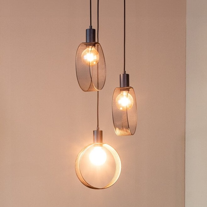 LABEL51 Hanglampen Ronda - Zwart - Metaal - 3-Lichts