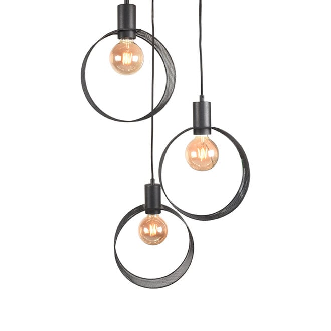 LABEL51 Hanglampen Ronda - Zwart - Metaal - 3-Lichts