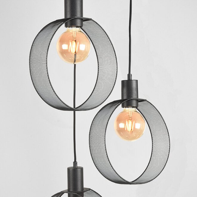 LABEL51 Hanglampen Ronda - Zwart - Metaal - 3-Lichts