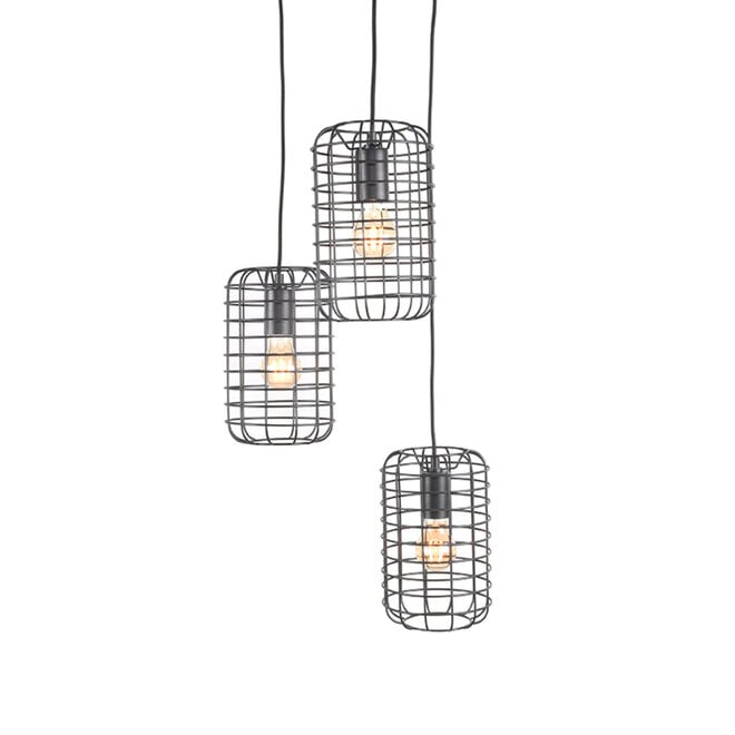 LABEL51 Hanglampen Solido - Zwart - Metaal - 3-Lichts