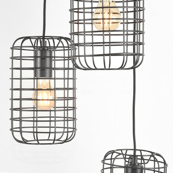 LABEL51 Hanglampen Solido - Zwart - Metaal - 3-Lichts
