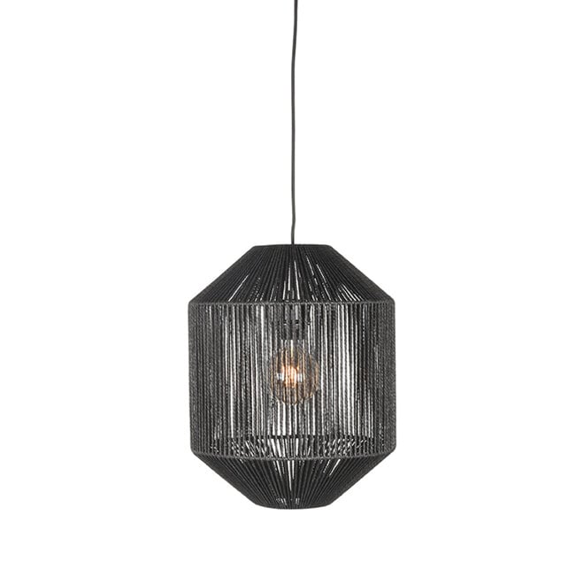 LABEL51 Hanglampen Ibiza - Zwart - Jute - 1-Lichts Cilinder