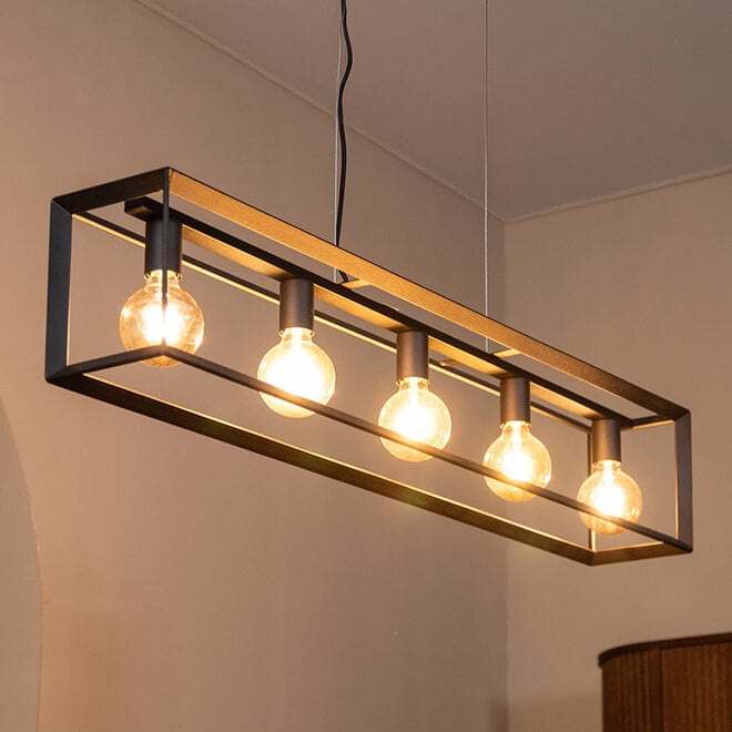 LABEL51 Hanglampen Tetto - Zwart - Metaal - 5-Lichts