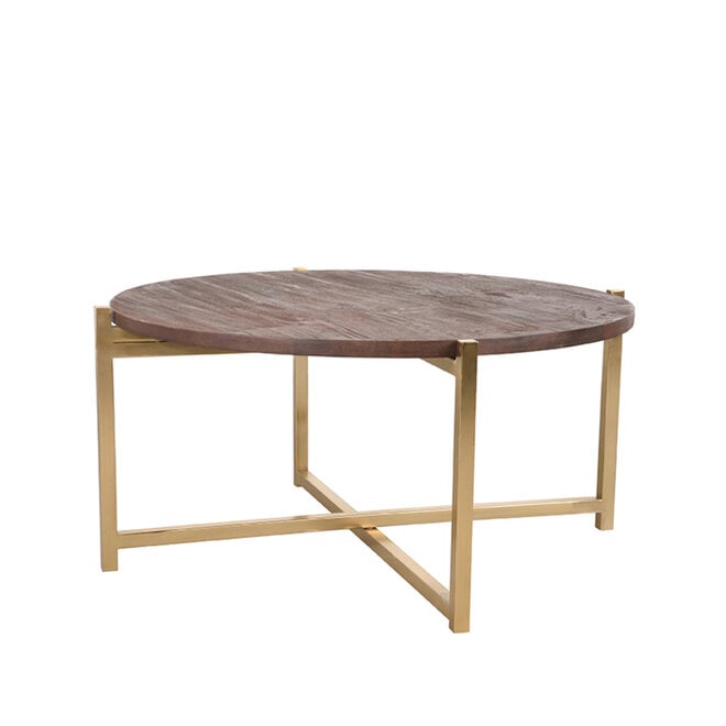 LABEL51 Salontafels Dox - Espresso - Mangohout - 70 cm - Rond
