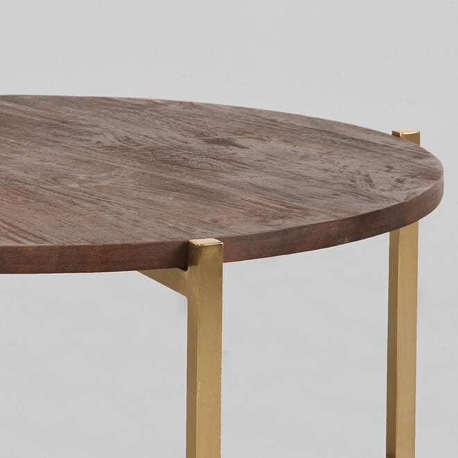 LABEL51 Salontafels Dox - Espresso - Mangohout - 70 cm - Rond