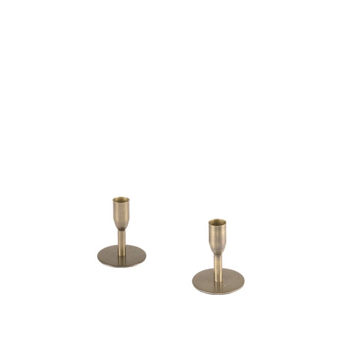 LABEL51 Woondecoratie Kandelaars - Antiek Goud - Metaal - One Size