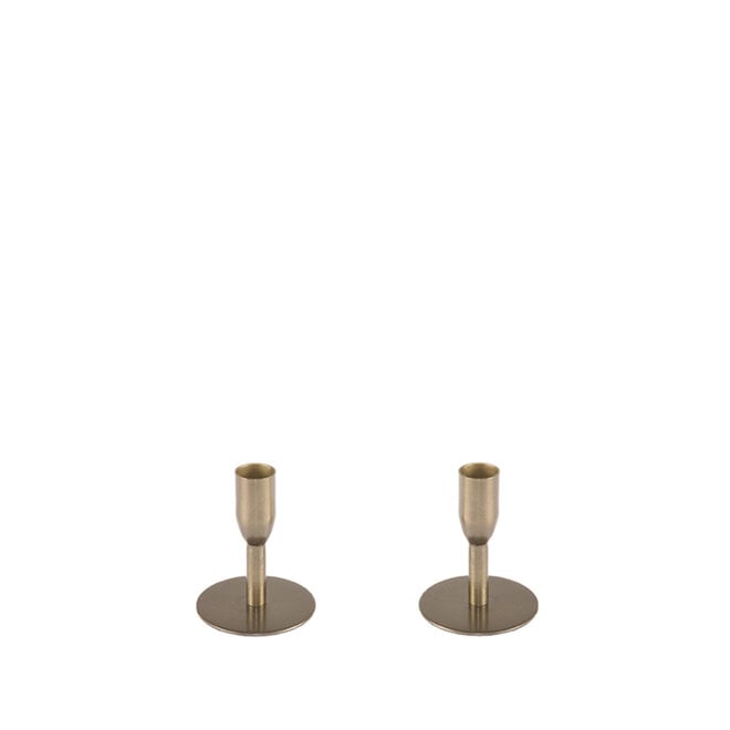 LABEL51 Woondecoratie Kandelaars - Antiek Goud - Metaal - One Size