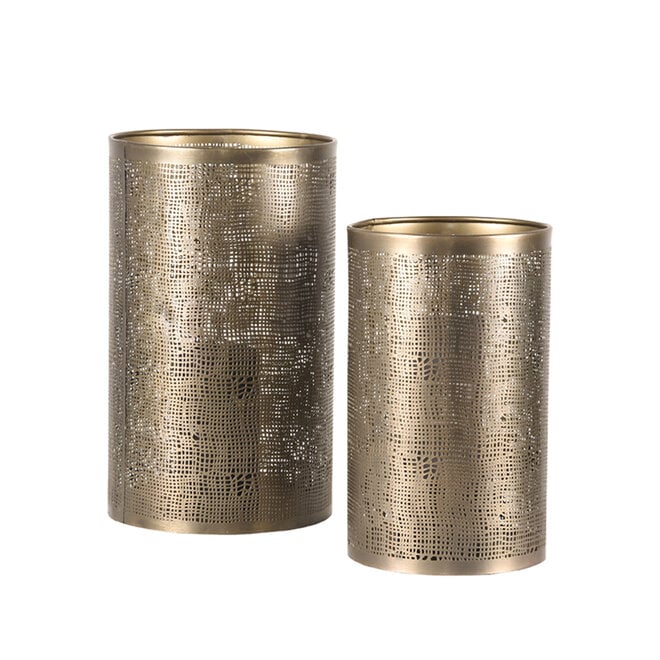 LABEL51 Woondecoratie Kaarsenhouders - Antiek Goud - Metaal - L