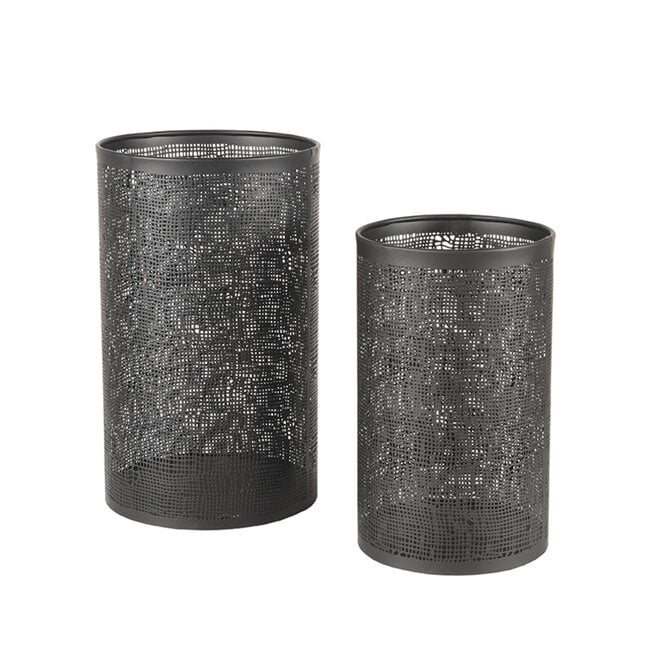 LABEL51 Woondecoratie Kaarsenhouders - Zwart - Metaal - L