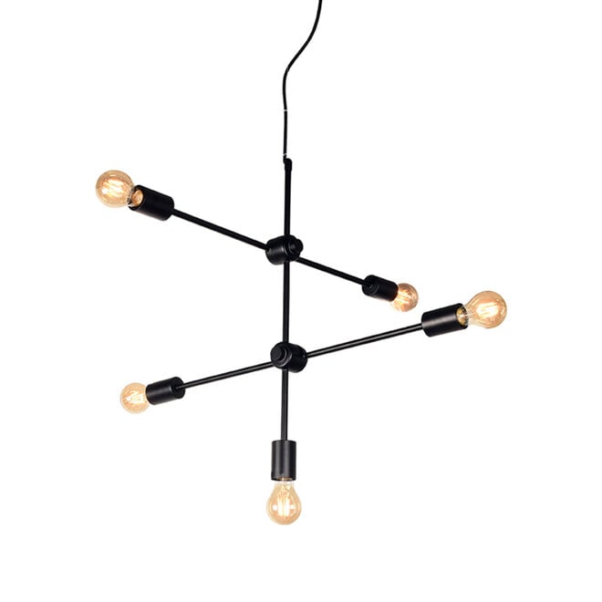 LABEL51 Hanglampen Stilo - Zwart - Metaal - 5-Lichts
