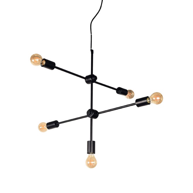 LABEL51 Hanglampen Stilo - Zwart - Metaal - 5-Lichts