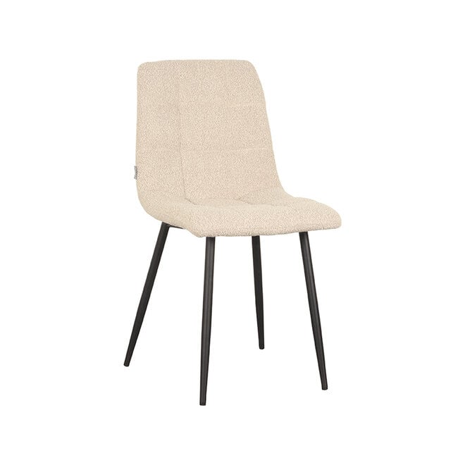 LABEL51 Eetkamerstoelen Juul - Zand - - Zwart Metalen Frame