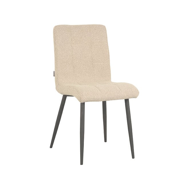 LABEL51 Eetkamerstoelen Sam - Naturel - - Zwart Metalen Frame
