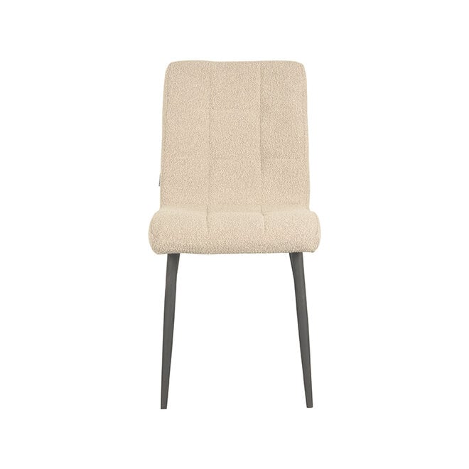 LABEL51 Eetkamerstoelen Sam - Naturel - - Zwart Metalen Frame
