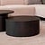 LABEL51 Salontafels Oliva - Zwart - Eiken - 70 cm - Rond