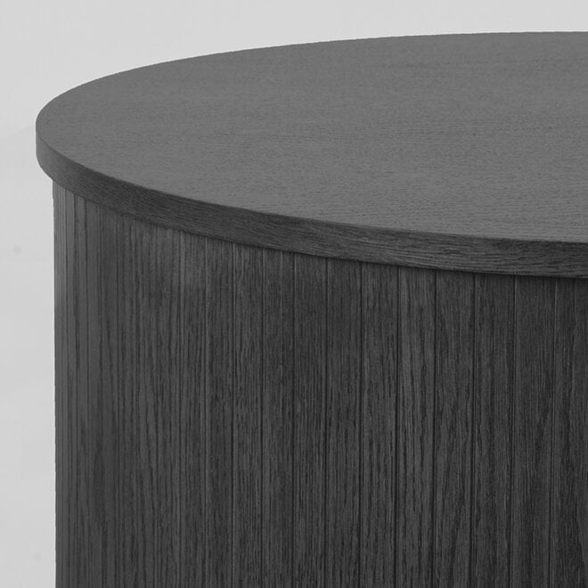LABEL51 Salontafels Oliva - Zwart - Eiken - 70 cm - Rond