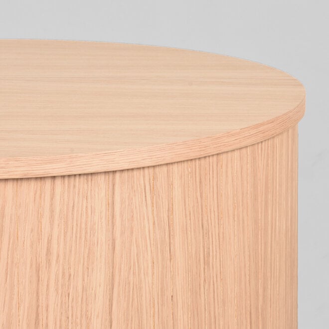 LABEL51 Salontafels Oliva - Naturel - Eiken - 70 cm - Rond