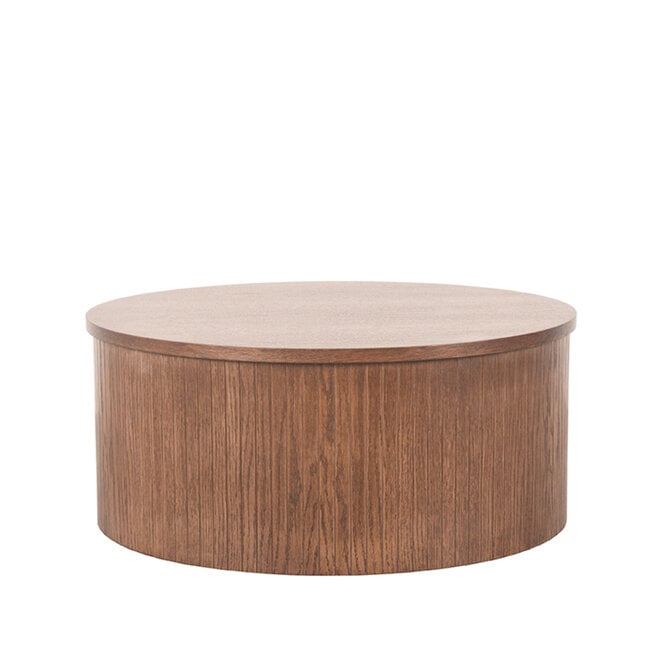 LABEL51 Salontafels Oliva - Walnoot - Eiken - 70 cm - Rond