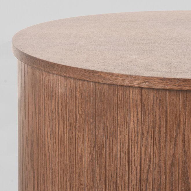LABEL51 Salontafels Oliva - Walnoot - Eiken - 70 cm - Rond