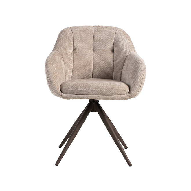 LABEL51 Eetkamerstoel Esma - Clay - Chenille - Brons Metalen Frame