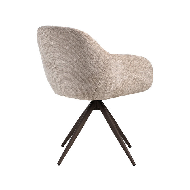 LABEL51 Eetkamerstoel Esma - Clay - Chenille - Brons Metalen Frame