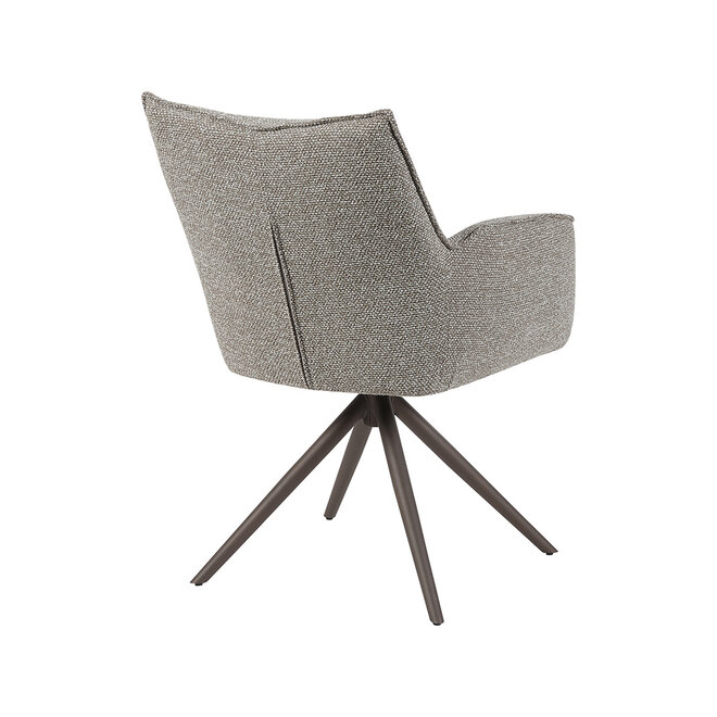 LABEL51 Eetkamerstoel Amalfi - Mushroom - Boucle - Brons Metalen Frame