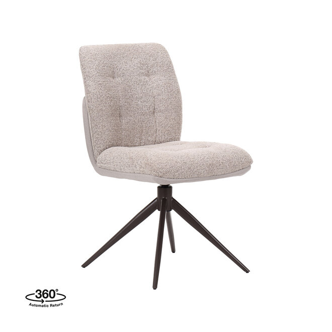 LABEL51 Eetkamerstoelen No Way - Beige - Geweven