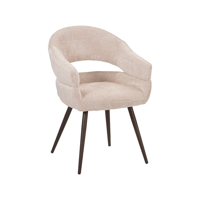 LABEL51 Eetkamerstoelen Pia - Naturel - Chenille - One Size